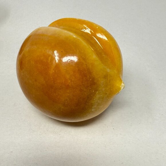 Alabaster Fruit Set of 4 Pieces Peach Apples Mango Stone Marble Vintage - Picture 7 of 16